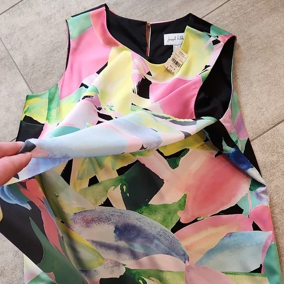 Joseph Ribkoff Damenkleid 232059 - Vanilla & Navy Mit Abstraktem Muster